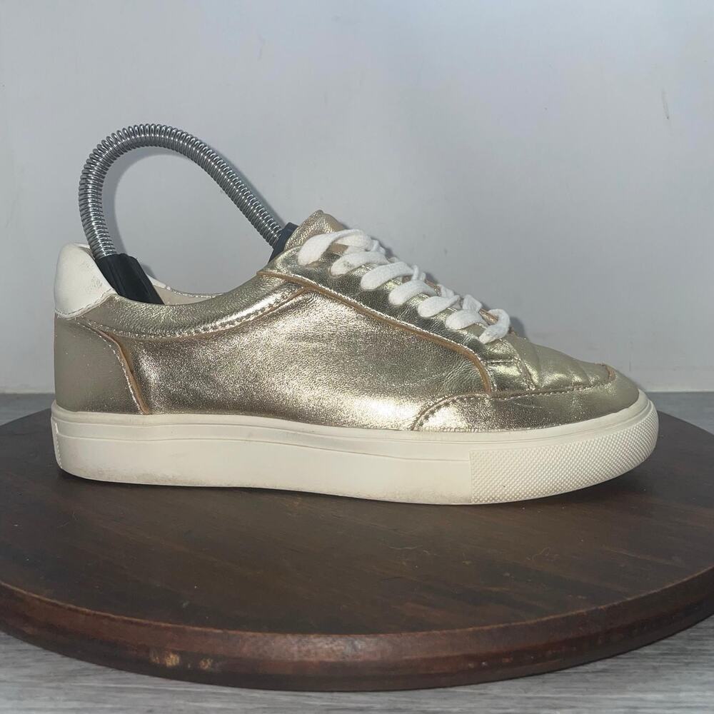 Birdies Cardinal Orbit Gold Leather Metallic Platform Sneakers Shoes Size 5